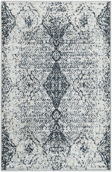 Black and White 2' x 3' 1 Kamala Washable Rectangle Rug