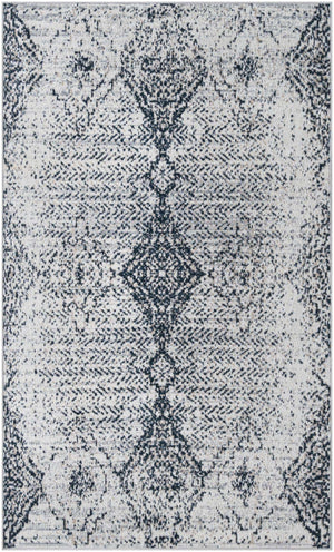 Black and White 3' 3 x 5' 3 Kamala Washable Rectangle Rug