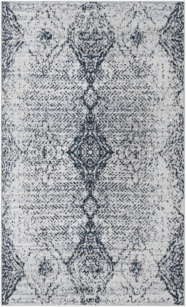 Black and White 3' 3 x 5' 3 Kamala Washable Rectangle Rug