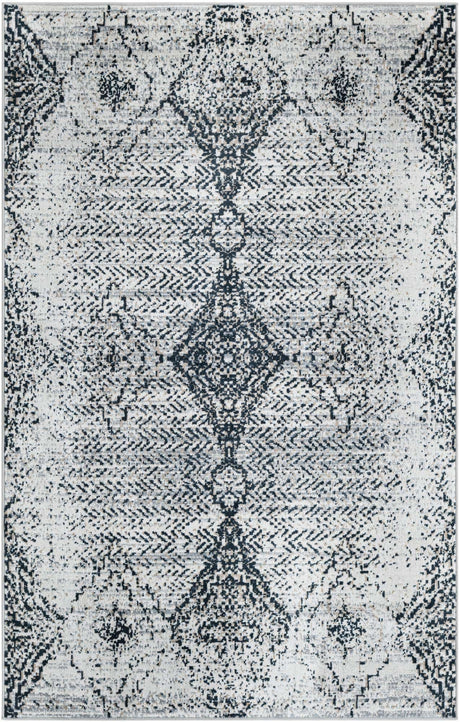 Black and White 4' 1 x 6' 1 Kamala Washable Rectangle Rug
