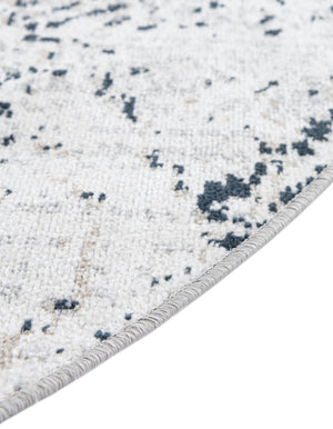 Black and White 5' 3 x 5' 3 Kamala Washable Round Rug