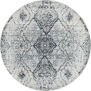 Black and White 5' 3 x 5' 3 Kamala Washable Round Rug