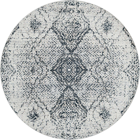 Black and White 5' 3 x 5' 3 Kamala Washable Round Rug