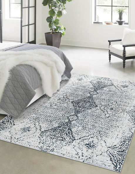 Black and White 10' x 14' 1 Kamala Washable Rectangle Rug
