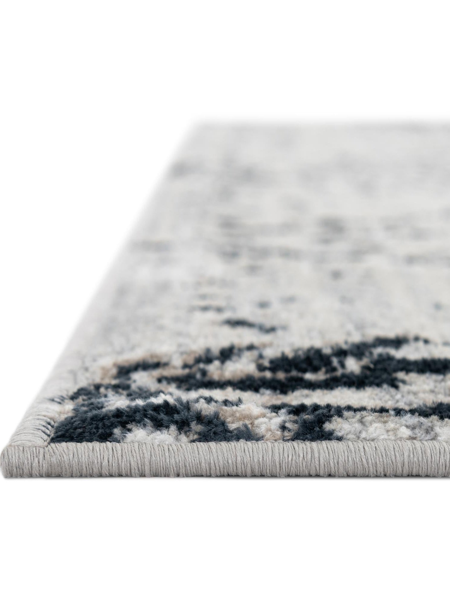 Washable Black and White 6' 1 x 9' Kamala Washable Rectangle Area Rug Easy to Clean Stain Resistant & Durable 100% Polyester Spill-Friendly Carpet for Sale at Rug Engine