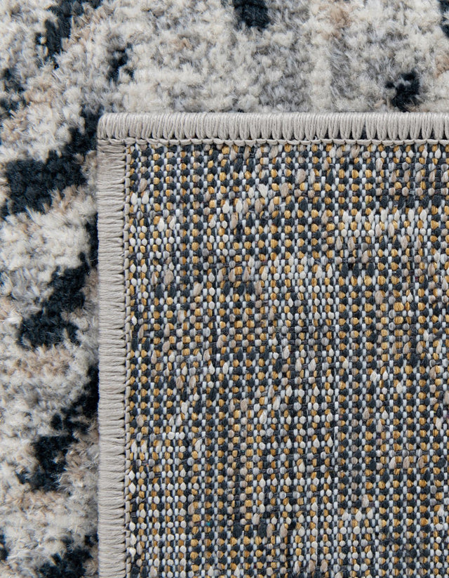 Black and White 8' x 10' Kamala Washable Rectangle Rug