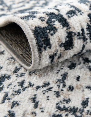 Black and White 3' x 12' Kamala Washable Runner Rug