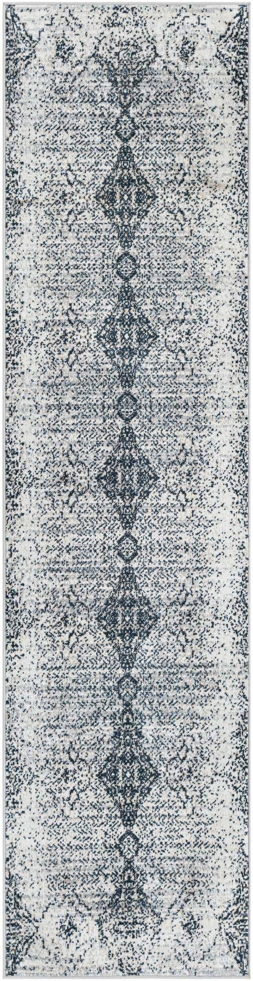 Black and White 2' x 8' Kamala Washable Runner Rug