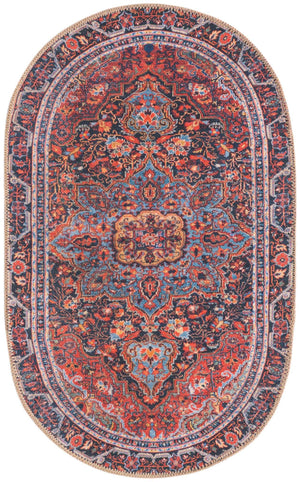 Washable Burgundy 2' x 3' 1 Timeless Oval Area Rug Easy to Clean Stain Resistant & Durable Traditional Classic Vintage Design Carpet for Sale at Rug Engine