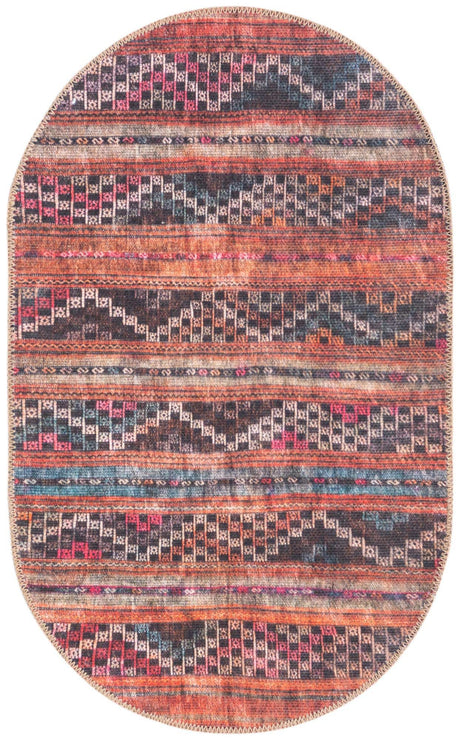 Washable Multicolor 2' x 3' 1 Timeless Oval Area Rug Easy to Clean Stain Resistant & Durable Traditional Classic Vintage Design Carpet for Sale at Rug Engine