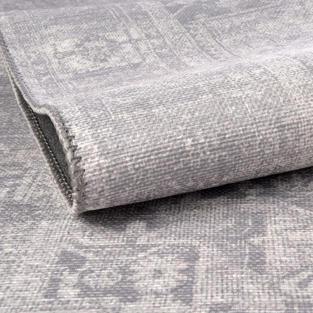 Washable Gray 2' x 3' 1 Timeless Oval Area Rug Easy to Clean Stain Resistant & Durable Traditional Classic Vintage Design Carpet for Sale at Rug Engine
