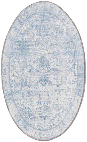 Washable Ivory 2' x 3' 1 Timeless Oval Area Rug Easy to Clean Stain Resistant & Durable Traditional Classic Vintage Design Carpet for Sale at Rug Engine