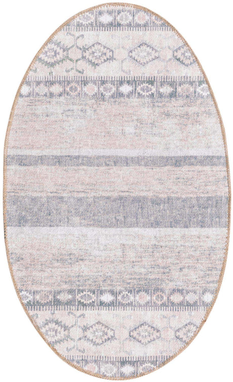 Washable Gray 2' x 3' 1 Timeless Oval Area Rug Easy to Clean Stain Resistant & Durable Traditional Classic Vintage Design Carpet for Sale at Rug Engine