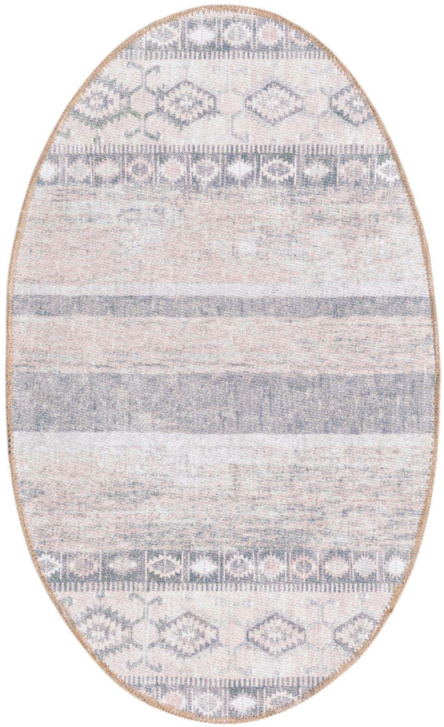 Washable Gray 2' x 3' 1 Timeless Oval Area Rug Easy to Clean Stain Resistant & Durable Traditional Classic Vintage Design Carpet for Sale at Rug Engine