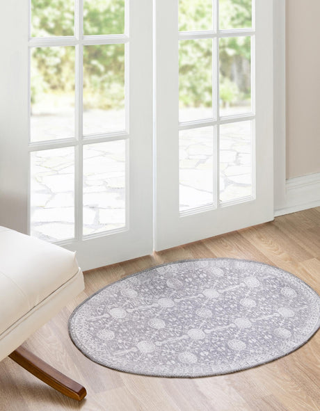 Washable Gray 2' x 3' 1 Timeless Oval Area Rug Easy to Clean Stain Resistant & Durable Traditional Classic Vintage Design Carpet for Sale at Rug Engine