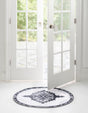 Washable Black and White 2' x 3' 1 Timeless Oval Area Rug Easy to Clean Stain Resistant & Durable Traditional Classic Vintage Design Carpet for Sale at Rug Engine