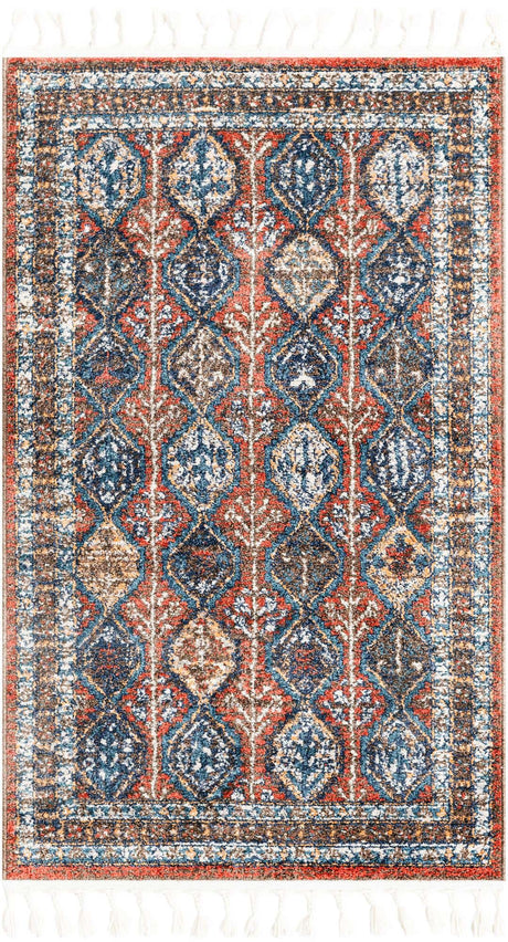 Rust Red 3' 3 x 5' 3 Aramis Rectangle Area Rug Polypropylene With Cotton Backing Easy Clean Living Room Bedroom Dining Office Carpet for Sale at Rug Engine