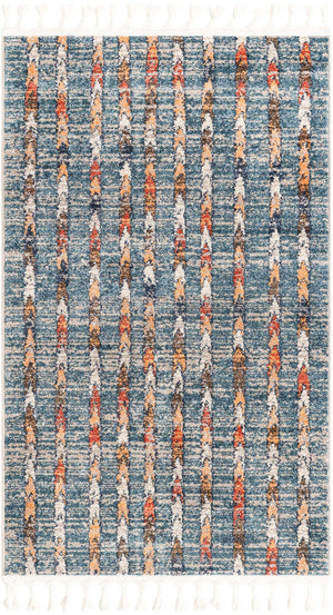 Blue 3' 3 x 5' 3 Aramis Rectangle Area Rug Polypropylene With Cotton Backing Easy Clean Living Room Bedroom Dining Office Carpet for Sale at Rug Engine