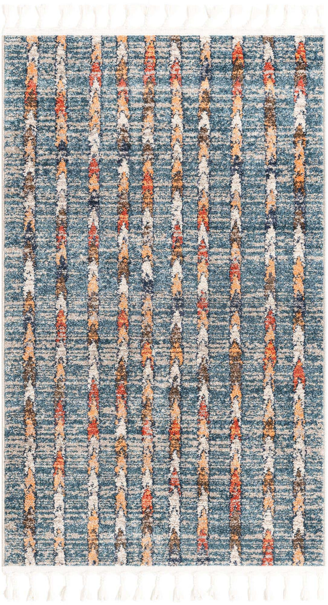 Blue 3' 3 x 5' 3 Aramis Rectangle Area Rug Polypropylene With Cotton Backing Easy Clean Living Room Bedroom Dining Office Carpet for Sale at Rug Engine
