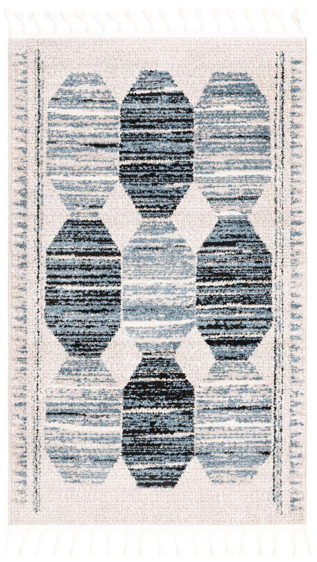 Blue 3' 3 x 5' 3 Aramis Rectangle Area Rug Polypropylene With Cotton Backing Easy Clean Living Room Bedroom Dining Office Carpet for Sale at Rug Engine