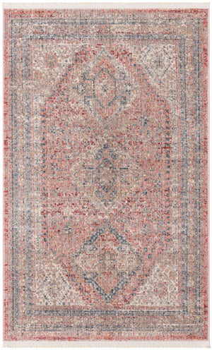 Rose Rust 3' 3 x 5' 3 Noble Rectangle Area Rug 100% Polyester Traditional Distressed Classic Contemporary Carpet for Home Decor for Sale at Rug Engine