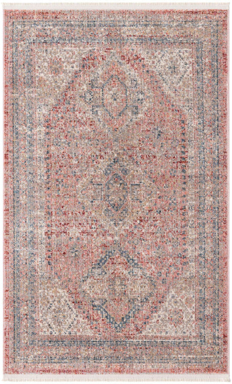 Rose Rust 3' 3 x 5' 3 Noble Rectangle Area Rug 100% Polyester Traditional Distressed Classic Contemporary Carpet for Home Decor for Sale at Rug Engine