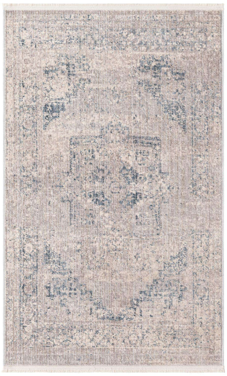 Gray 3' 3 x 5' 3 Noble Rectangle Area Rug 100% Polyester Traditional Distressed Classic Contemporary Carpet for Home Decor for Sale at Rug Engine