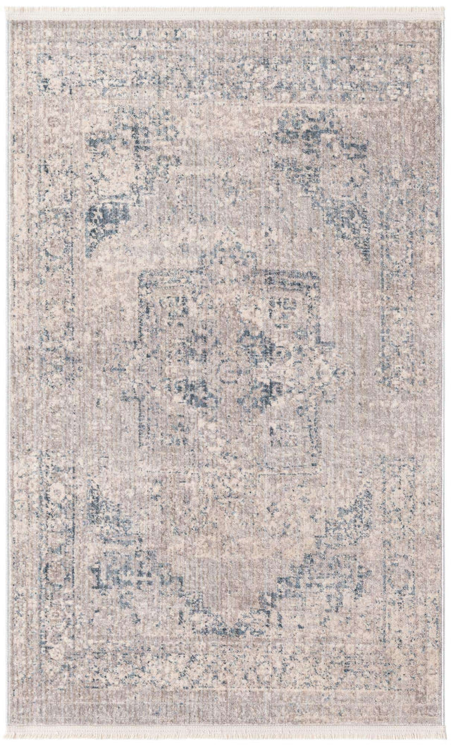Gray 3' 3 x 5' 3 Noble Rectangle Area Rug 100% Polyester Traditional Distressed Classic Contemporary Carpet for Home Decor for Sale at Rug Engine