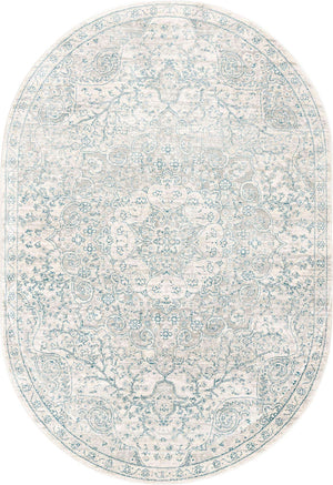 Gray 3' 3 x 5' 3 Newport Oval Area Rug 100% Polypropylene Traditional Distressed Classic Contemporary Carpet for Home Decor for Sale at Rug Engine