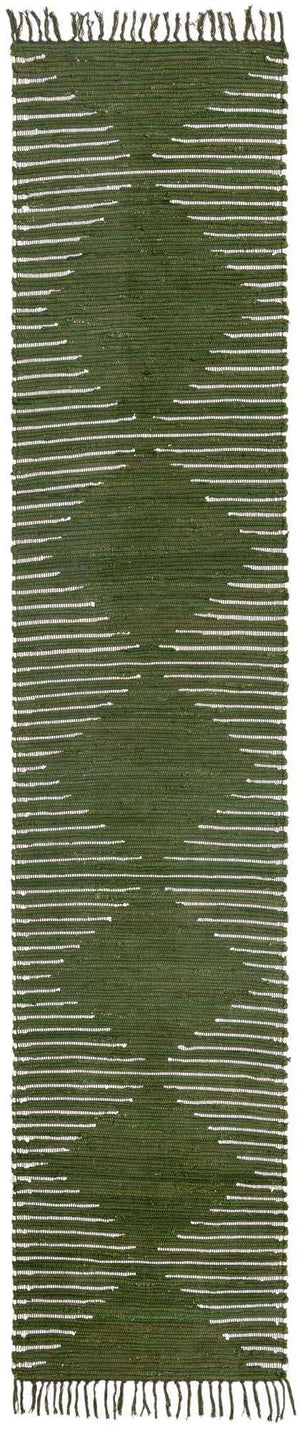 Green 2' 7 x 13' 1 Chindi Cotton Runner Area Rug Interior Design Home Decor Carpet Mat for Sale at Rug Engine