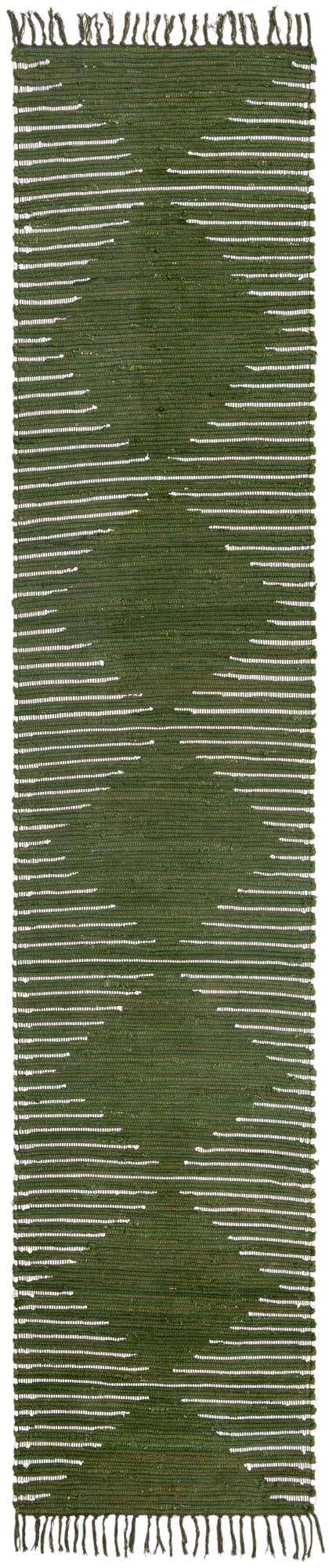 Green 2' 7 x 13' 1 Chindi Cotton Runner Area Rug Interior Design Home Decor Carpet Mat for Sale at Rug Engine