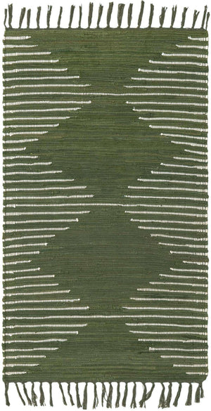 Green 3' 3 x 5' 1 Chindi Cotton Rectangle Rug