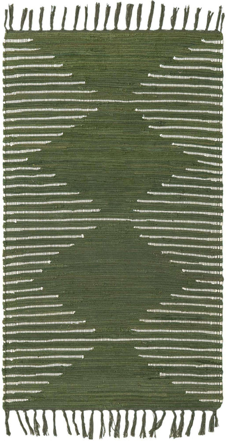 Green 3' 3 x 5' 1 Chindi Cotton Rectangle Rug