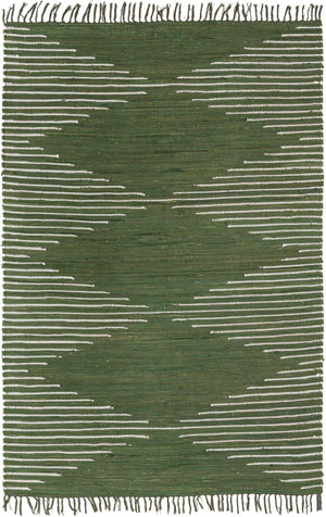 Green 6' 1 x 9' Chindi Cotton Rectangle Rug
