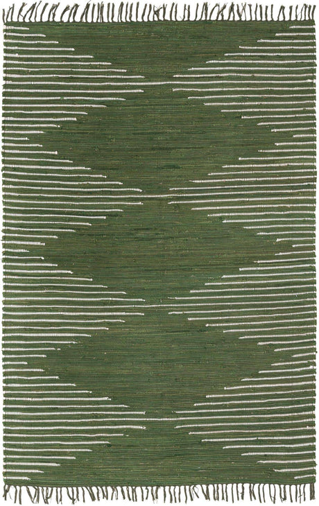 Green 6' 1 x 9' Chindi Cotton Rectangle Rug