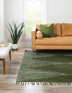 Green 7' 1 x 7' 1 Chindi Cotton Square Rug