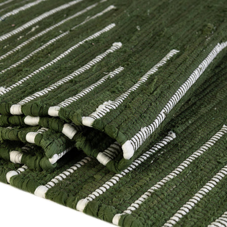 Green 7' 1 x 7' 1 Chindi Cotton Square Area Rug Interior Design Home Decor Carpet Mat for Sale at Rug Engine