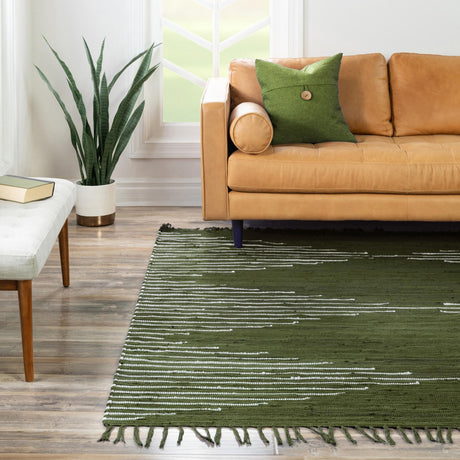 Green 10' x 10' Chindi Cotton Square Area Rug Interior Design Home Decor Carpet Mat for Sale at Rug Engine