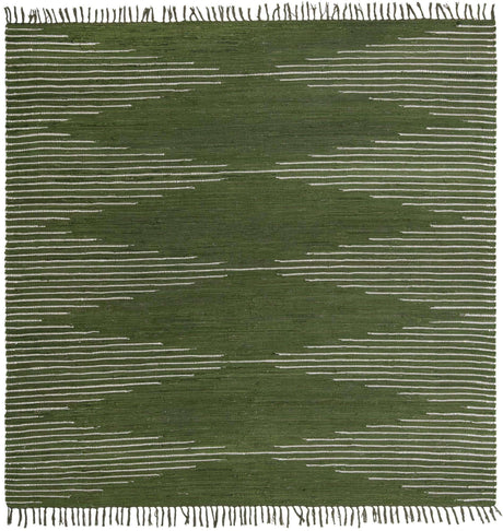 Green 10' x 10' Chindi Cotton Square Rug