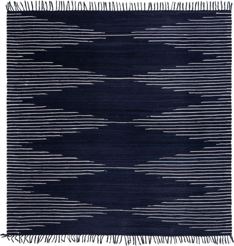 Navy Blue 10' x 10' Chindi Cotton Square Rug