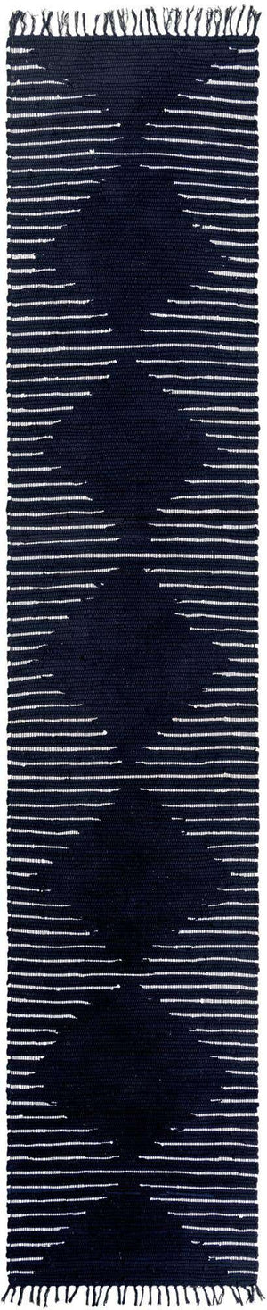 Navy Blue 3' x 13' 1 Chindi Cotton Runner Rug