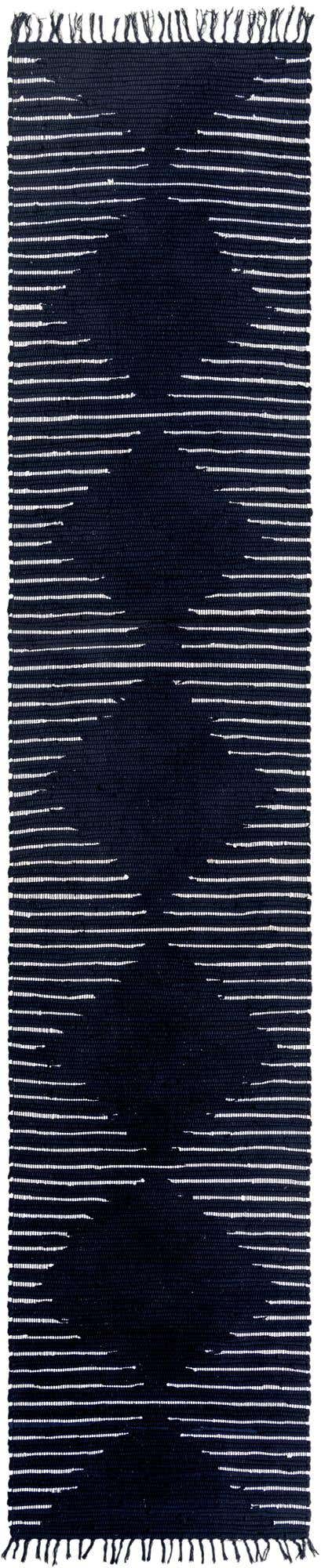 Navy Blue 3' x 13' 1 Chindi Cotton Runner Rug