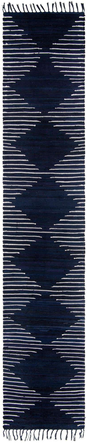Navy Blue 3' x 16' 1 Chindi Cotton Runner Rug