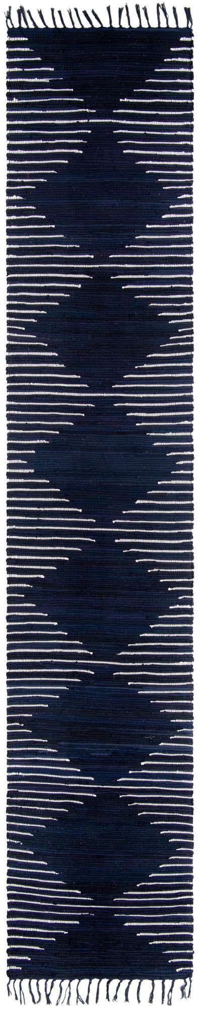 Navy Blue 3' x 16' 1 Chindi Cotton Runner Rug