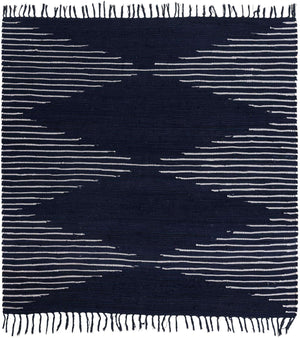 Navy Blue 7' 1 x 7' 1 Chindi Cotton Square Rug