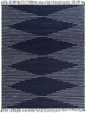 Navy Blue 8' x 10' Chindi Cotton Rectangle Rug