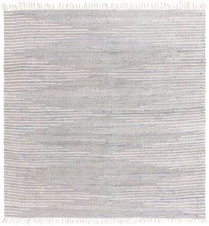 Light Gray 10' x 10' Chindi Cotton Square Rug
