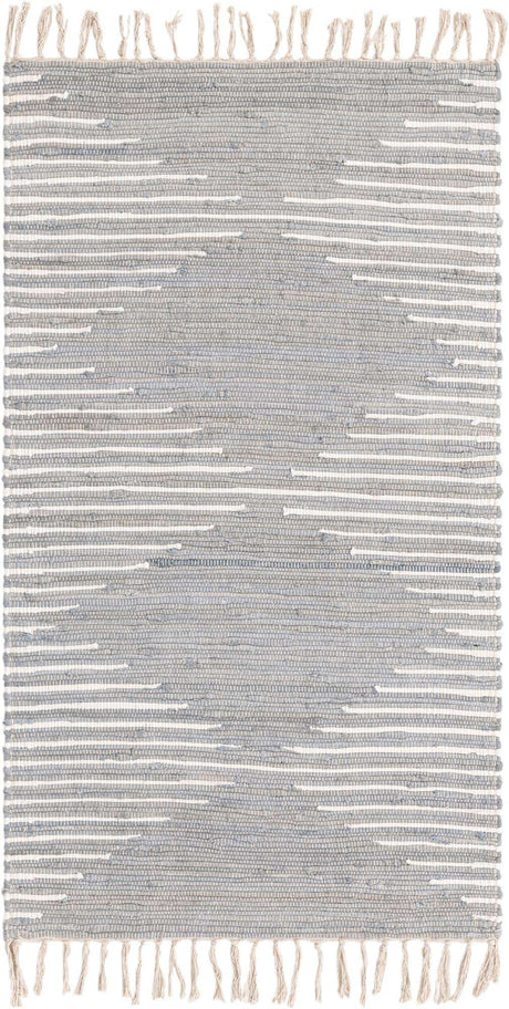 Light Gray 3' 3 x 5' 1 Chindi Cotton Rectangle Rug