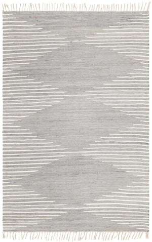 Light Gray 6' 1 x 9' Chindi Cotton Rectangle Rug