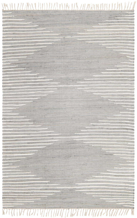 Light Gray 6' 1 x 9' Chindi Cotton Rectangle Rug